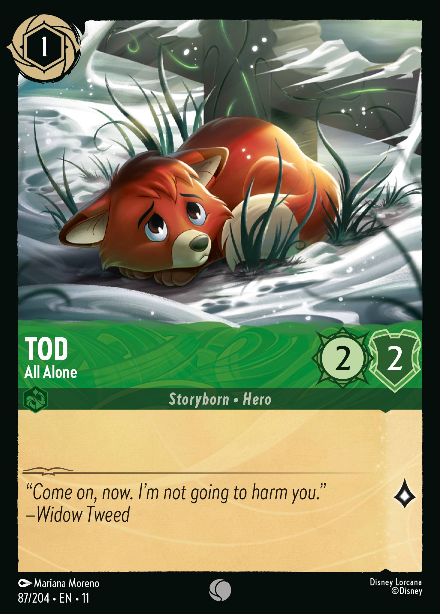 Tod - All Alone — Winterspell (11WSP-87) Disney Lorcana card