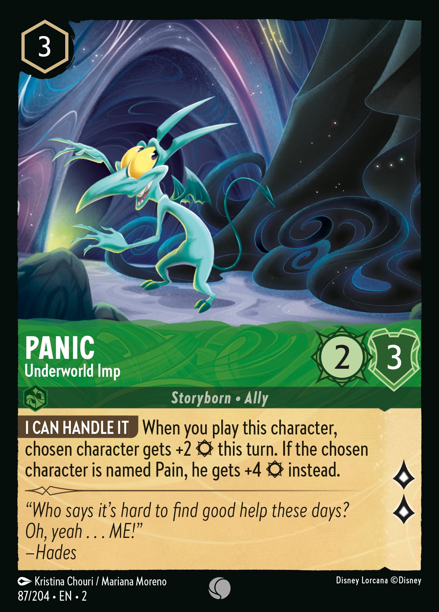 Panic - Underworld Imp — Rise of the Floodborn (2ROF-87) Disney Lorcana card Hauptbild