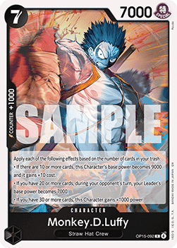 Monkey.D.Luffy (OP15-092) (V.1) - Adventure on Kami’s Island (Rare) [OP15-092] Immagine principale del prodotto