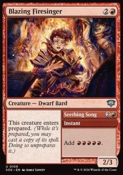 Blazing Firesinger // Seething Song - Secrets of Strixhaven (Uncommon) [SOS-109] Hauptbild