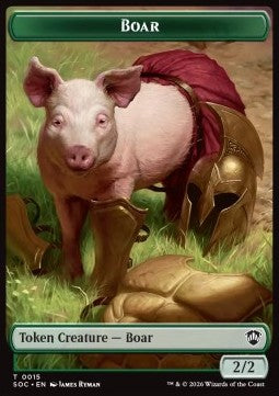 Boar Token (G 2/2) // Frog Lizard Token (G 3/3) - Secrets of Strixhaven: Tokens (Token) [TSOS-CT 15/16] Image principale du produit