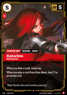 Katarina, Reckless - Unleashed (Rare) [UNL-023] Immagine principale del prodotto