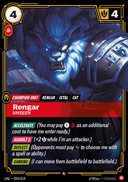 Rengar, Unseen (V.1 - Rare) - Unleashed (Rare) [UNL-024 ] Immagine principale del prodotto