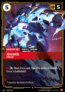 Xerath, Freed - Unleashed (Rare) [UNL-026] Immagine principale del prodotto
