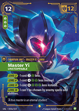 Master Yi, Unstoppable (V.2 - Showcase) - Unleashed (Showcase) [UNL-059a] Main image
