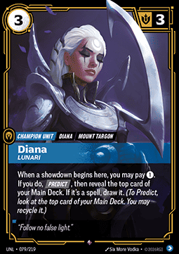 Diana, Lunari (V.1 - Rare) - Unleashed (Rare) [UNL-079] Hoofdafbeelding