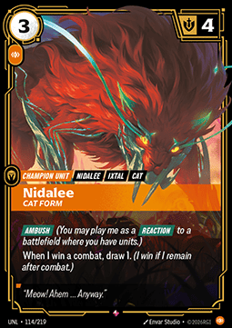 Nidalee, Cat Form - Unleashed (Rare) [UNL-114] Hoofdafbeelding