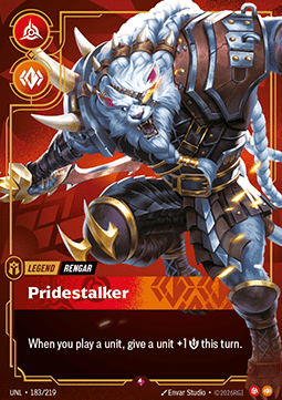 Rengar, Pridestalker (V.1 - Rare) - Unleashed (Rare) [UNL-183] Image principale du produit