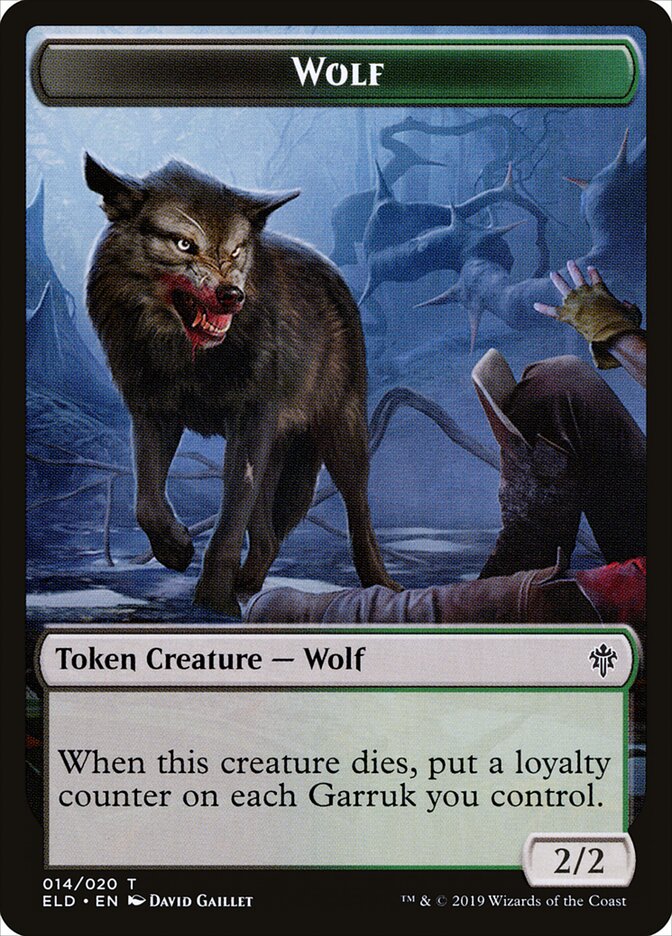 Wolf Token (Black and Green 2/2) - Throne of Eldraine: Extras (Token) [XELD-T14] Image principale du produit
