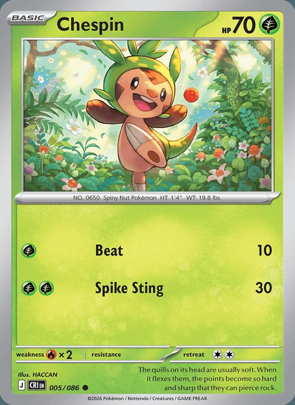Chespin - Chaos Rising (Common) [CRI-005] Image principale du produit
