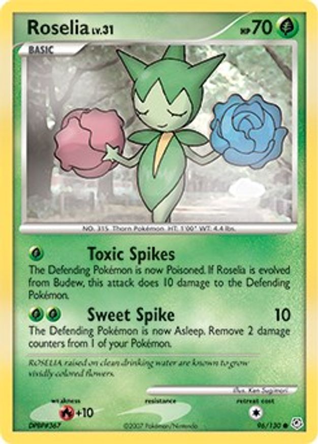 Pokémon-kaart Roselia Lv.31 96/130 Common uit de set Diamond & Pearl