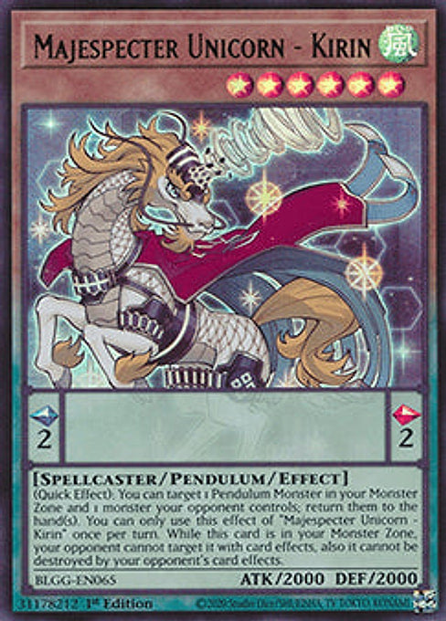 Majespecter Unicorn - Kirin — Battles of Legend: Glorious Gallery (BLGG-065) Yu-Gi-Oh! card Main image