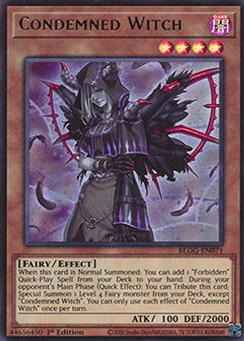 Condemned Witch — Battles of Legend: Glorious Gallery (BLGG-071) Yu-Gi-Oh! card Hauptbild