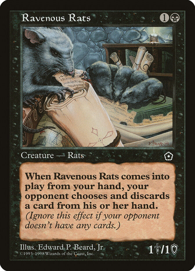 Magic-kaart Ravenous Rats P02-87 uit Portal Second Age (Common) Hoofdafbeelding