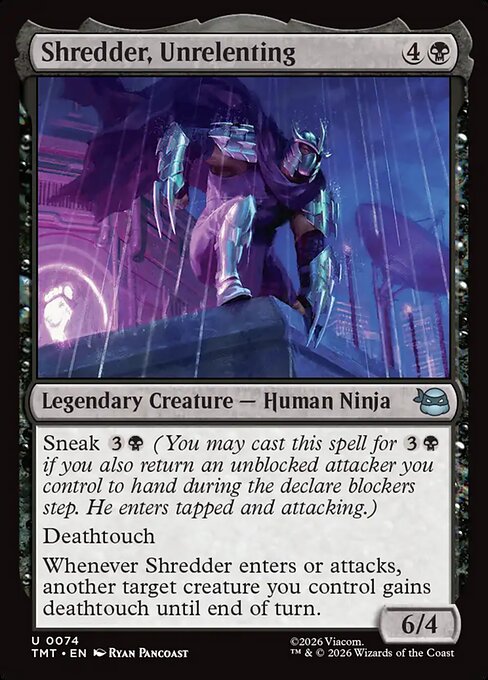 Shredder, Unrelenting – Teenage Mutant Ninja Turtles (TMT-74) Magic: The Gathering card