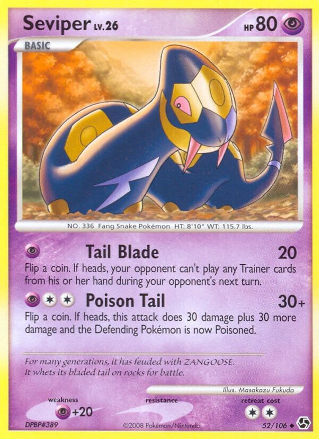 Pokémon-kaart Seviper LV.26 52/106 Uncommon uit de set Great Encounters