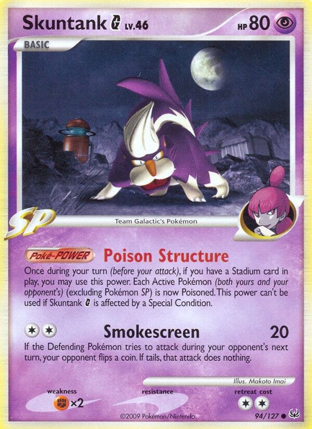 Pokémon-kaart Skuntank G 94/127 Common uit de set Platinum