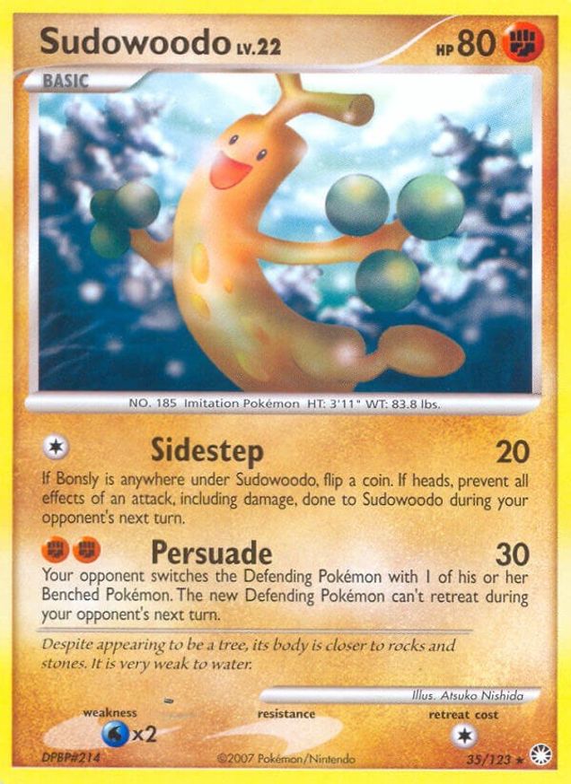 Pokémon-kaart Sudowoodo LV.22 35/123 Rare uit de set Mysterious Treasures