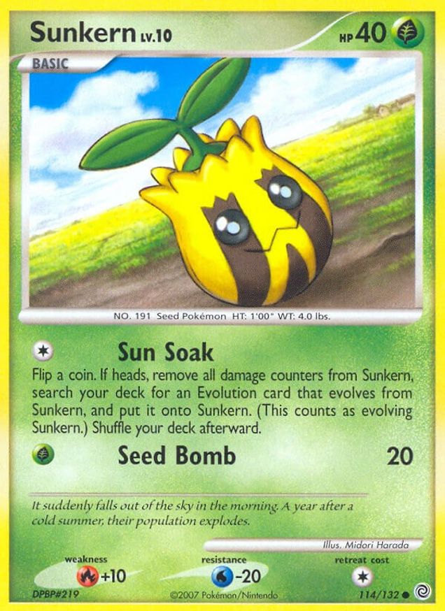 Pokémon-kaart Sunkern 114/132 Common uit de set Secret Wonders