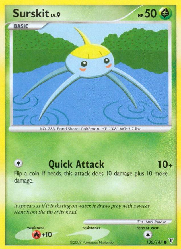 Pokémon-kaart Surskit LV.9 130/147 Common uit de set Supreme Victors