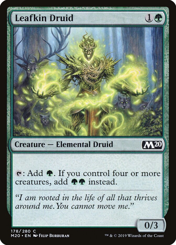 Magic-kaart Leafkin Druid M20-178 uit Core Set 2020 (Common)