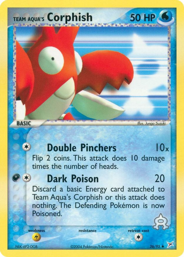 Pokémon-kaart Team Aqua's Corphish 26/95 Uncommon uit de set EX Team Magma vs Team Aqua Imagen principal del producto