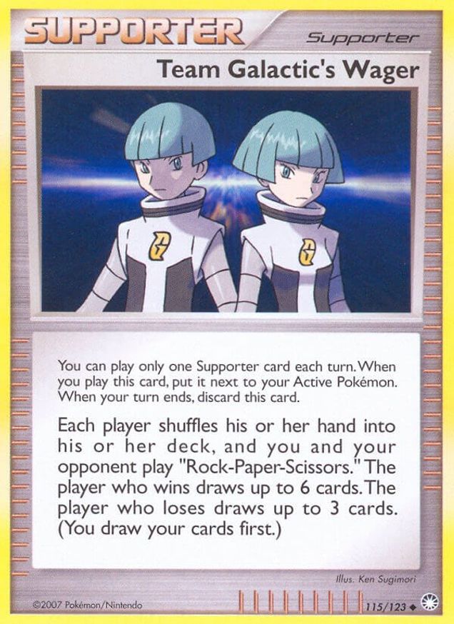 Pokémon-kaart Team Galactic's Wager 115/123 Uncommon uit de set Mysterious Treasures