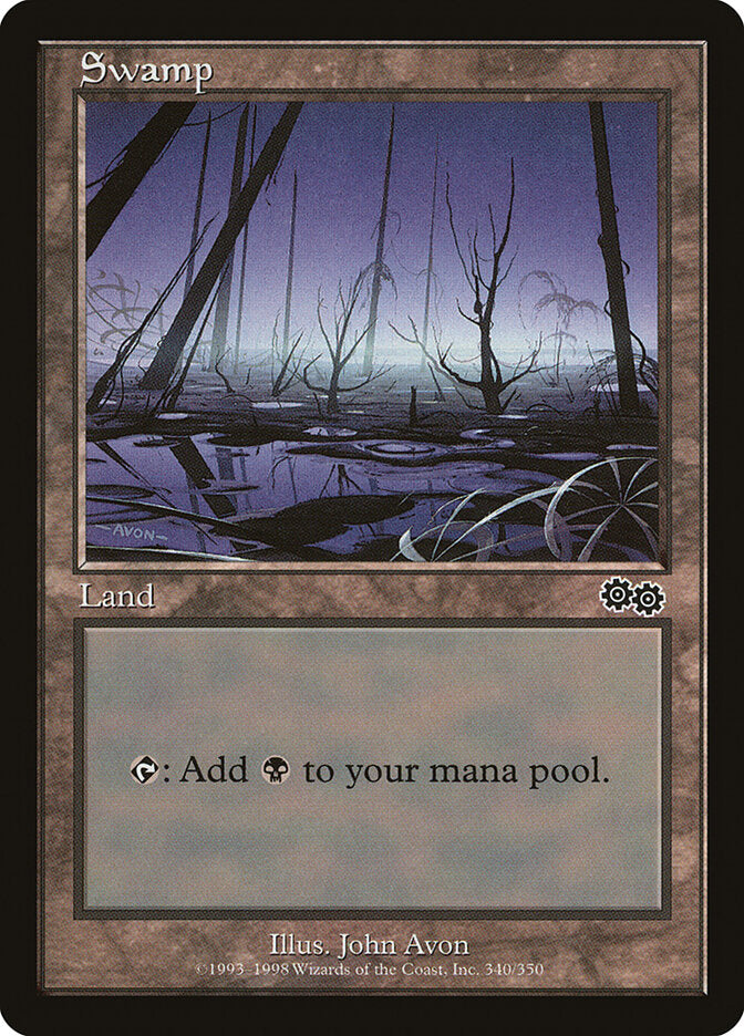 Magic-kaart Swamp USG-340 uit Urza's Saga (Land) Imagen principal del producto