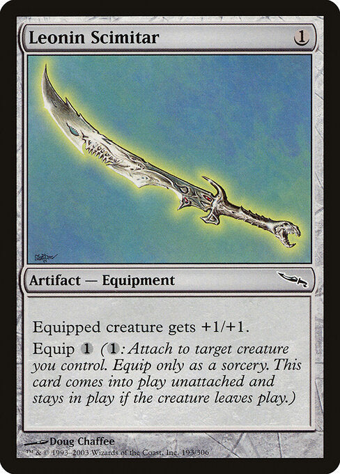 Leonin Scimitar – Mirrodin (MRD-193) Magic: The Gathering card | LC-REM-20260804-15617494712652-8abf4bbe-5b1c-4f6f-be32-5f61c66e1830