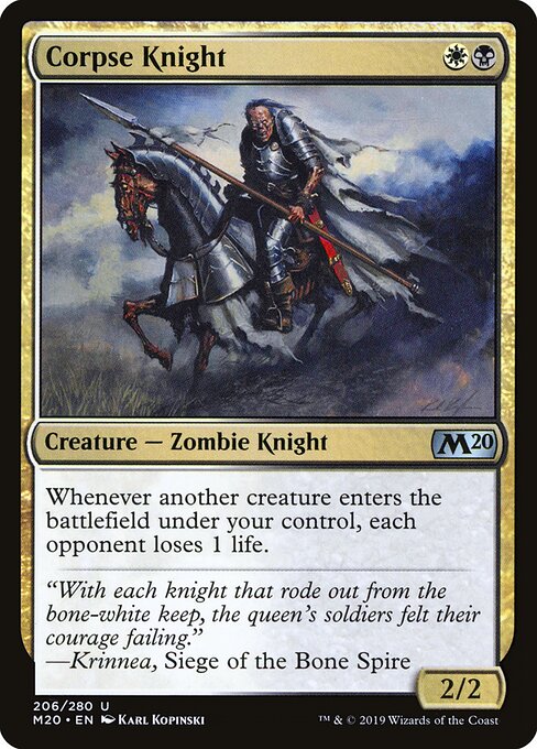 Corpse Knight – Core 2020 (M20-206) Magic: The Gathering card Image principale du produit