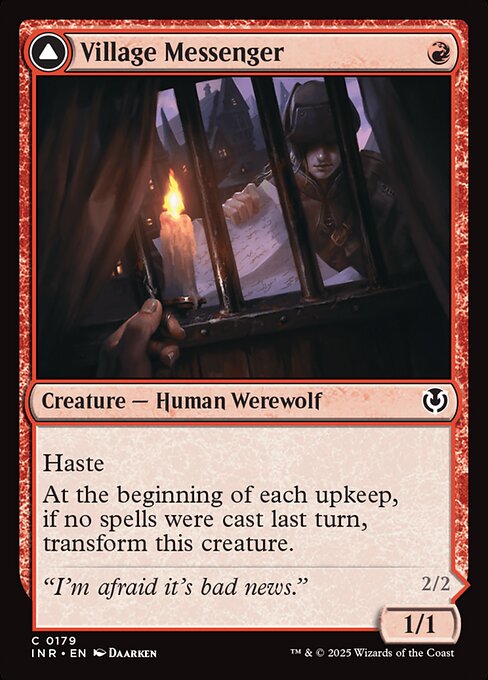Village Messenger // Moonrise Intruder – Innistrad Remastered (INR-179) Magic: The Gathering card | LC-REM-20260804-15340142199116-8bdc98cd-d03a-4c24-8642-b9ffb1f144c6