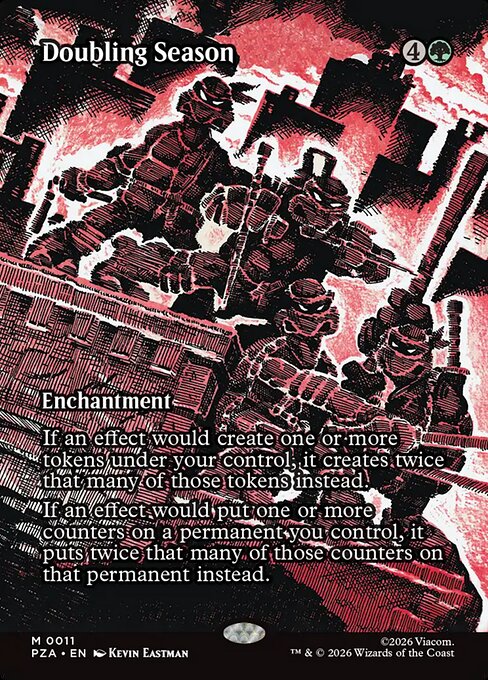 Doubling Season – Teenage Mutant Ninja Turtles: Source Material Cards (PZA-11) Magic: The Gathering card
