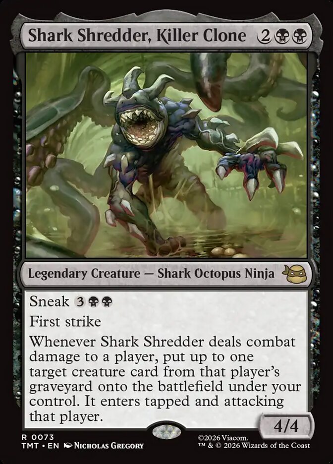 Magic-kaart Shark Shredder, Killer Clone TMT-73 uit Teenage Mutant Ninja Turtles (Rare)