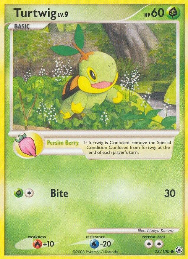 Pokémon-kaart Turtwig LV.9 78/100 Common uit de set Majestic Dawn Imagen principal del producto
