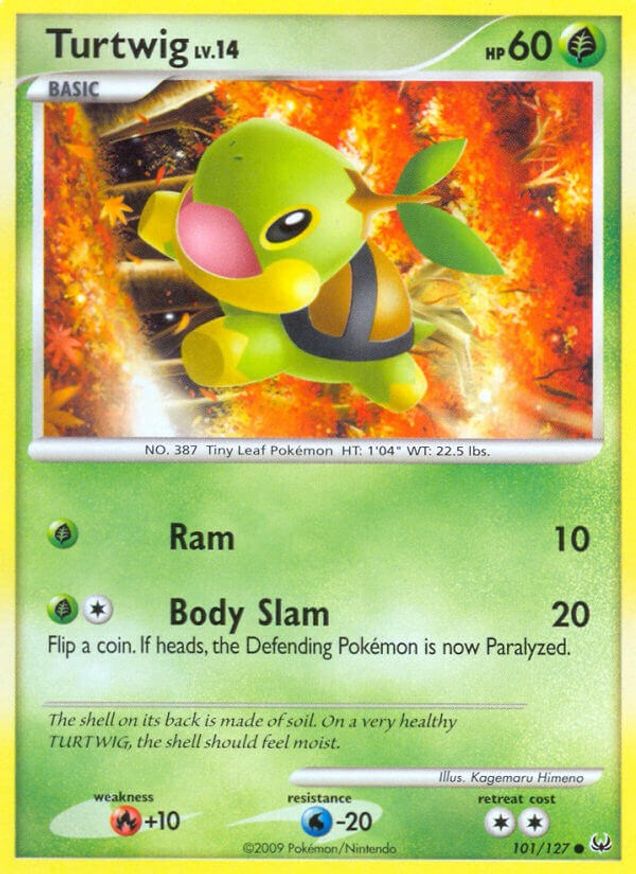 Pokémon-kaart Turtwig Lv.14 101/127 Common uit de set Platinum Main image