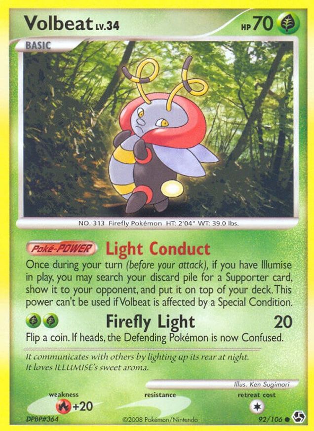 Pokémon-kaart Volbeat LV.34 92/106 Common uit de set Great Encounters