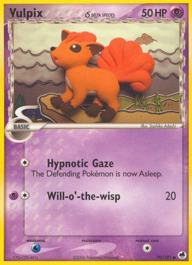 Pokémon-kaart Vulpix δ Delta Species 70/101 Common uit de set EX Dragon Frontiers Main image