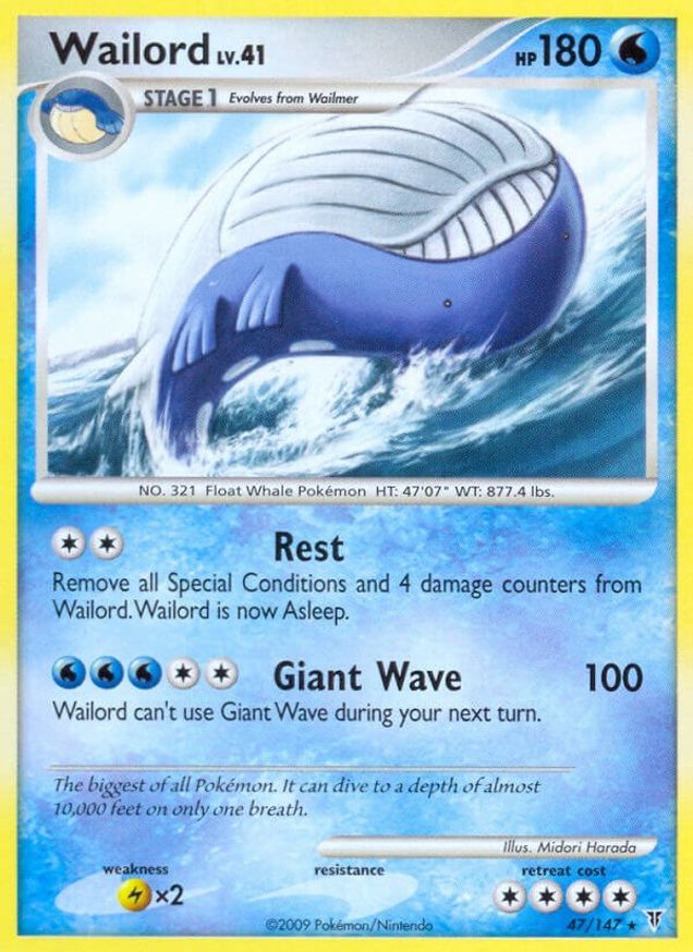 Pokémon-kaart Wailord Lv.41 47/147 Rare uit de set Supreme Victors Hoofdafbeelding