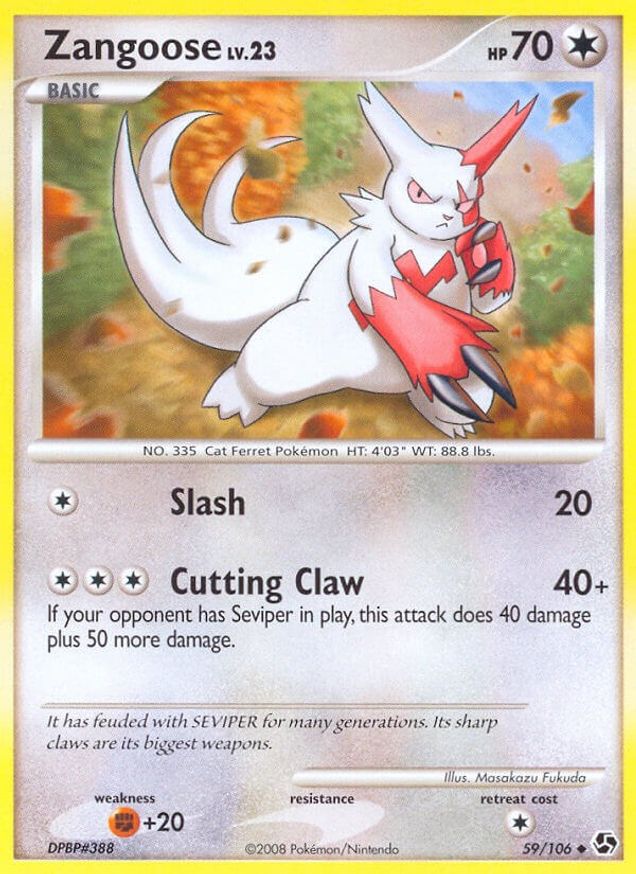 Pokémon-kaart Zangoose 59/106 Uncommon uit de set Great Encounters