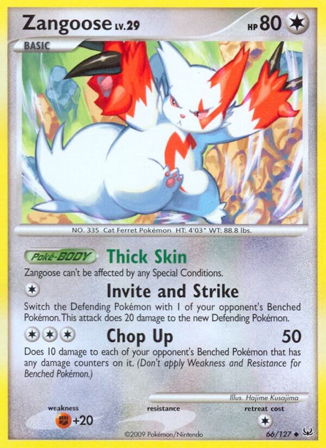 Pokémon-kaart Zangoose 66/127 Uncommon uit de set Platinum Hoofdafbeelding