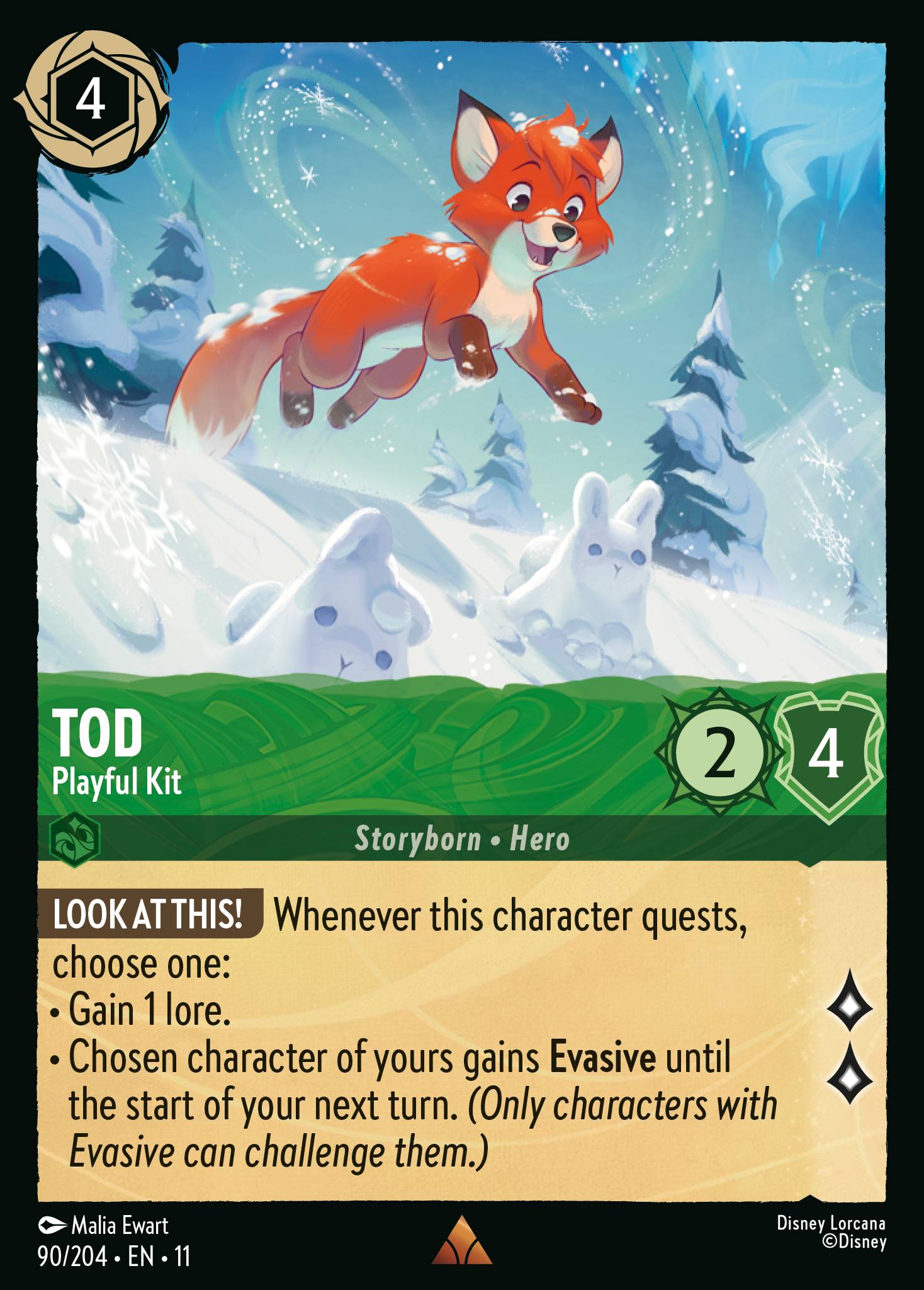 Tod - Playful Kit — Winterspell (11WSP-90) Disney Lorcana card