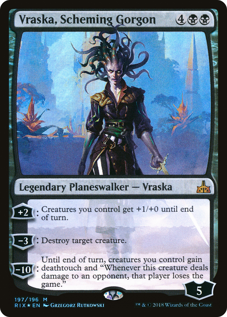 Vraska, Scheming Gorgon – Rivals of Ixalan 197 – Magic: The Gathering single card Main image