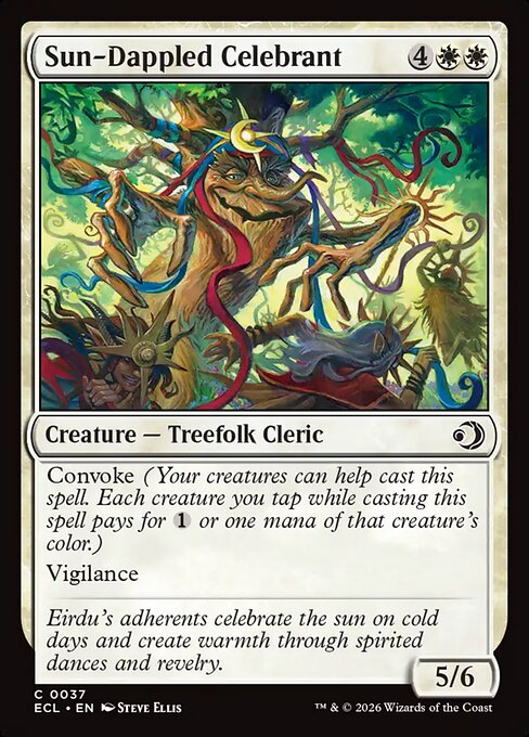 Sun-Dappled Celebrant – Lorwyn Eclipsed (ECL-37) Magic: The Gathering card Hoofdafbeelding