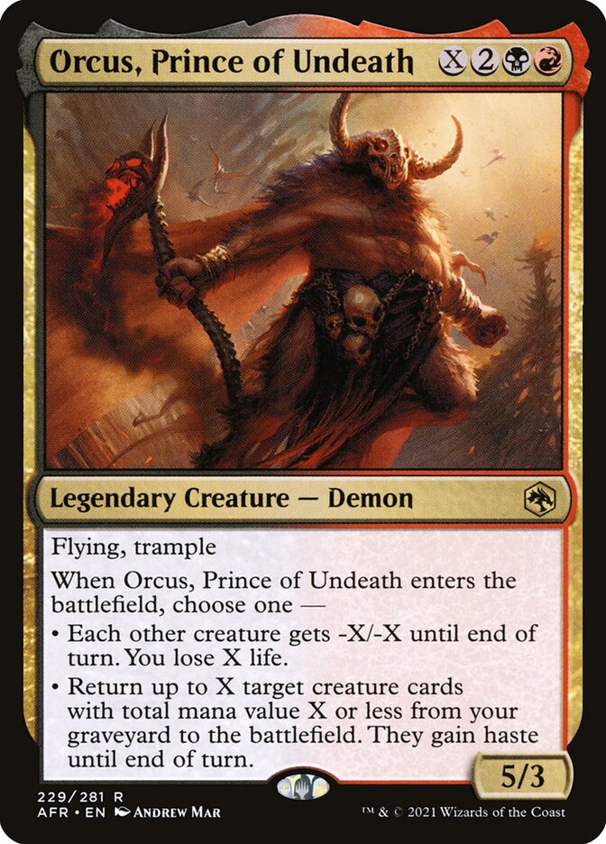Magic-kaart Orcus, Prince of Undeath AFR-229 uit Adventures in the Forgotten Realms (Rare) Imagen principal del producto