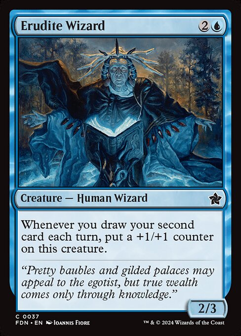Erudite Wizard – Magic: The Gathering Foundations (FDN-37) Magic: The Gathering card Imagen principal del producto