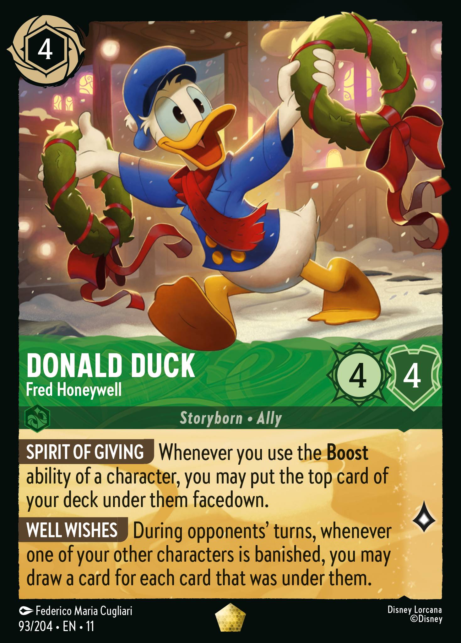 Donald Duck - Fred Honeywell — Winterspell (11WSP-93) Disney Lorcana card