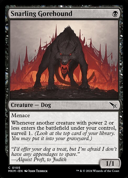 Snarling Gorehound – Murders at Karlov Manor (MKM-105) Magic: The Gathering card
