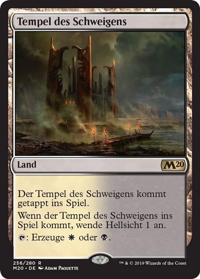 Magic-kaart Temple of Silence M20-256 uit Core Set 2020 (Rare)