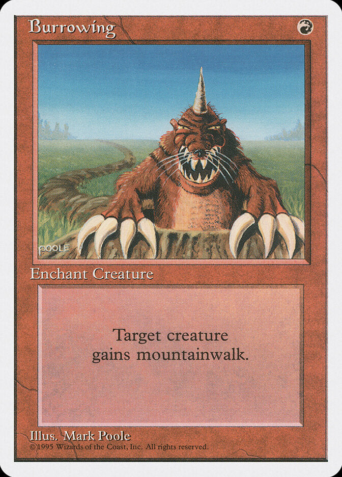 Magic-kaart Burrowing 4ED-180 uit Fourth Edition (Uncommon)