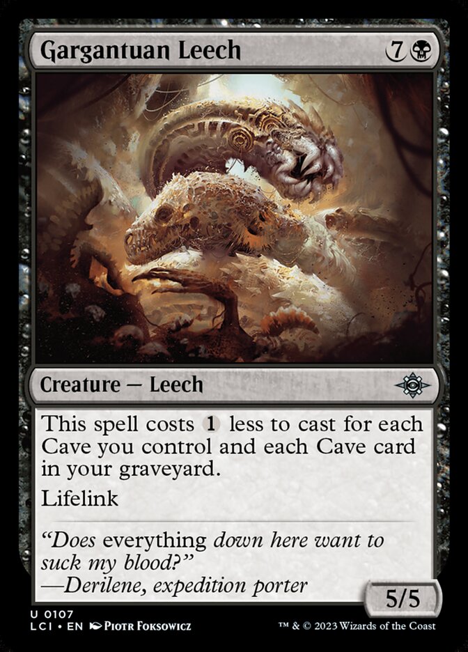 Magic-kaart Gargantuan Leech LCI-107 uit The Lost Caverns of Ixalan (Uncommon)